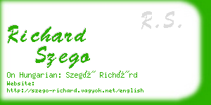 richard szego business card